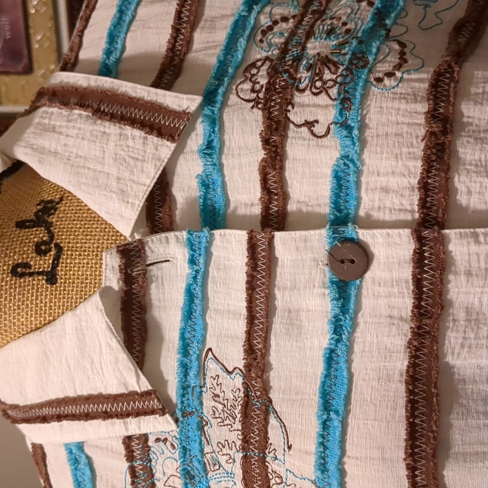 Multiples Button Down Linen Shirt/Jacket Size Xl - image 8